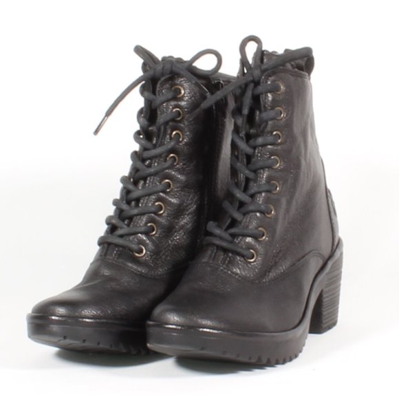 Fly London Shoes - Fly London Wune Lace Black Leather Ankle Boots New